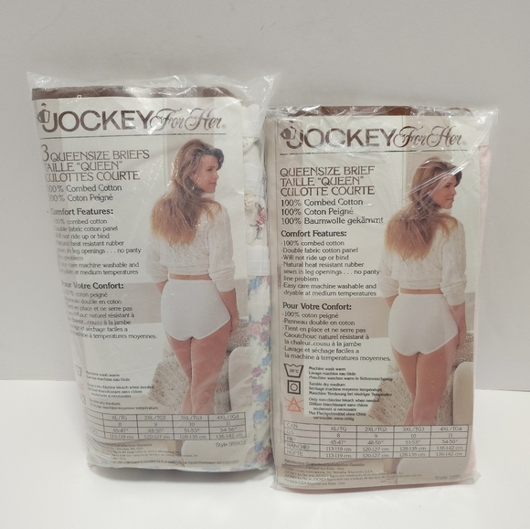 Vtg Jockey For Her Brief Queensize Culotte Courte 48-50 Combed Cotton 4 Painties - Picture 2 of 3